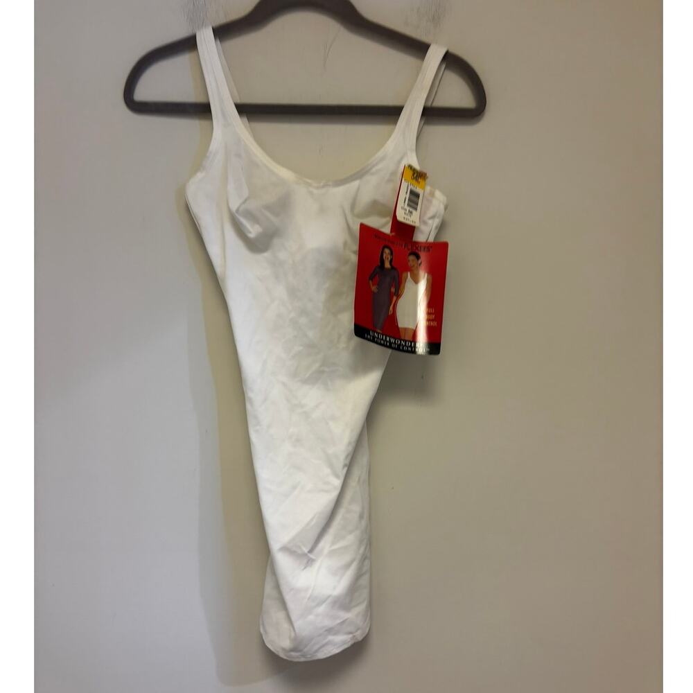 Vintage Flexees Underwunder Full Body Control Slip Shapewear White 34C NWT